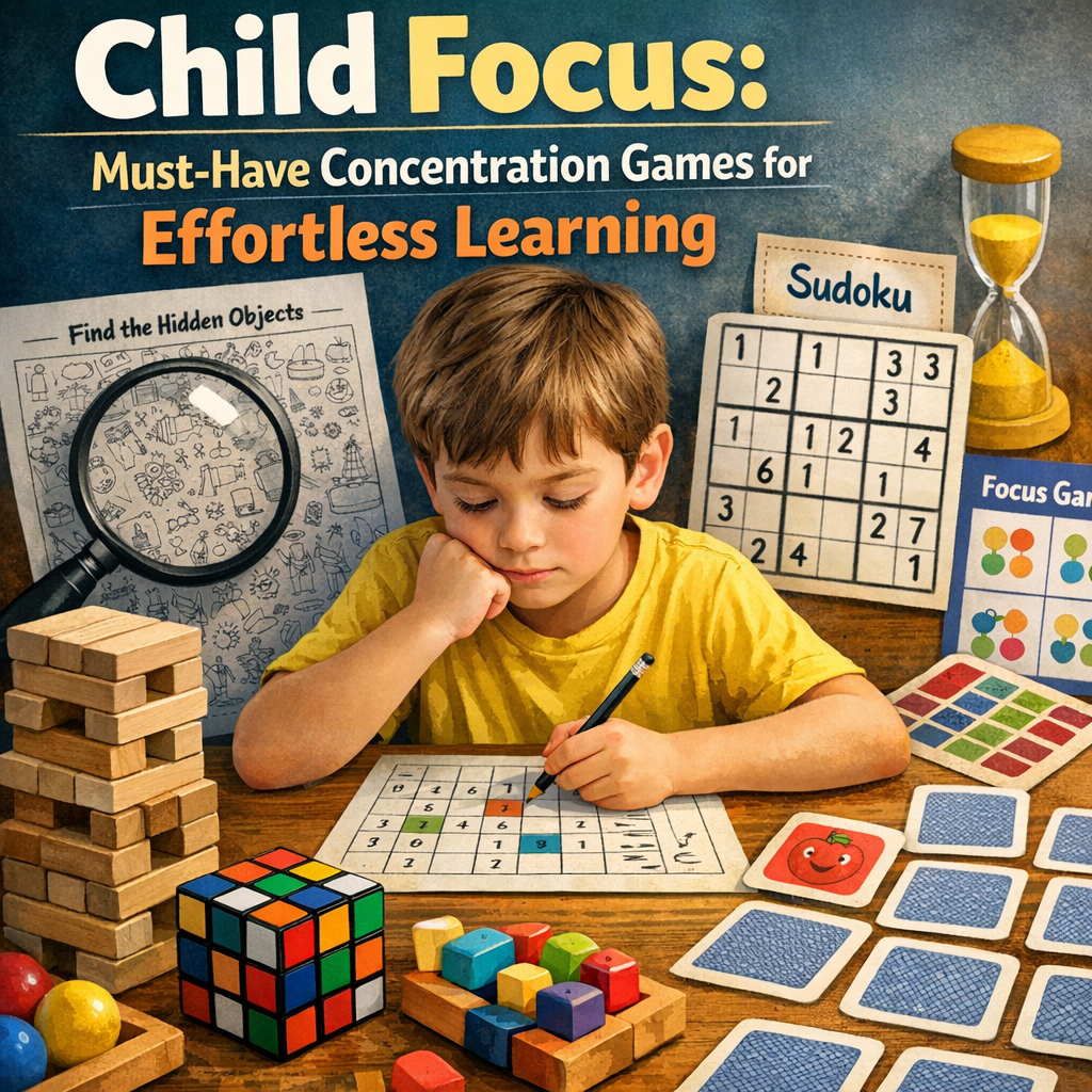 Illustration of Child Focus: Must-Have Concentration Games for Effortless Learning