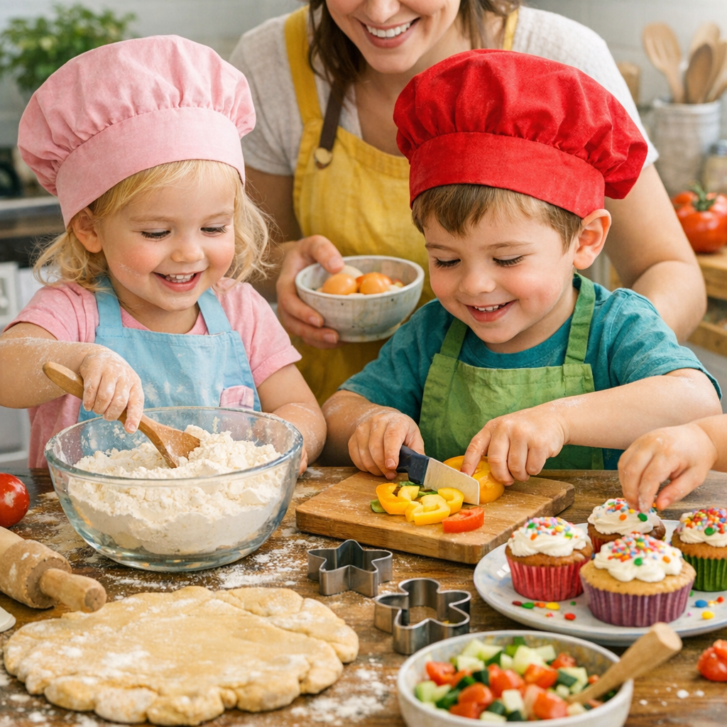 Illustration of Cooking with Kids: Must-Have Fun Kitchen Skills for Toddlers