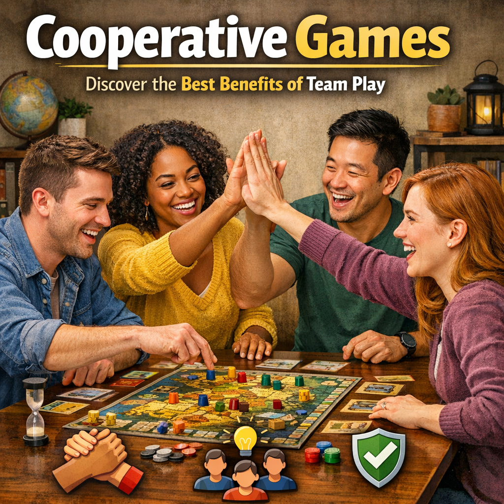 Illustration of Cooperative Games: Discover the Best Benefits of Team Play
