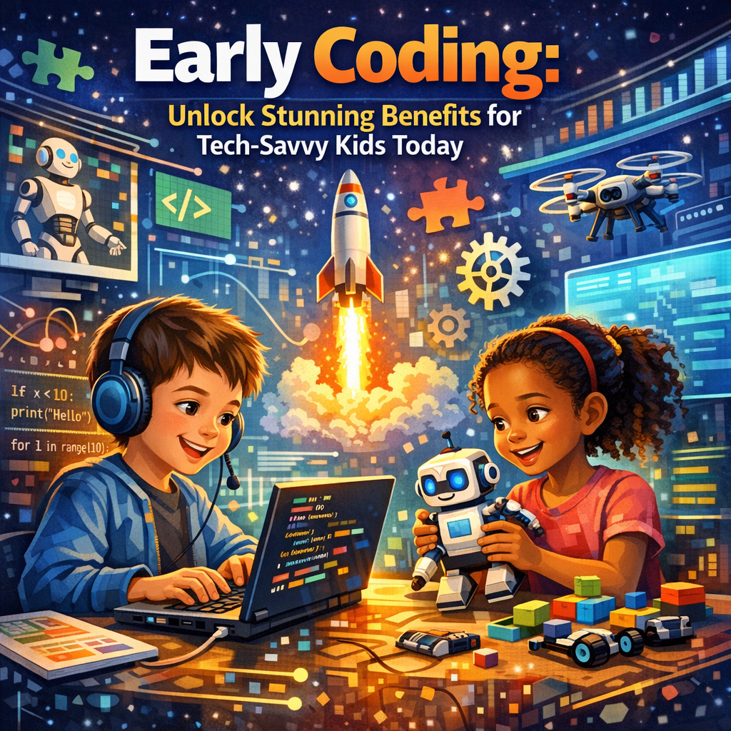 Illustration of Early Coding: Unlock Stunning Benefits for Tech-Savvy Kids Today