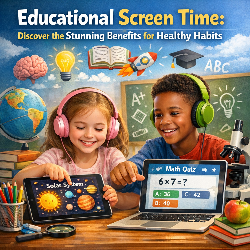 Illustration of Educational Screen Time: Discover the Stunning Benefits for Healthy Habits