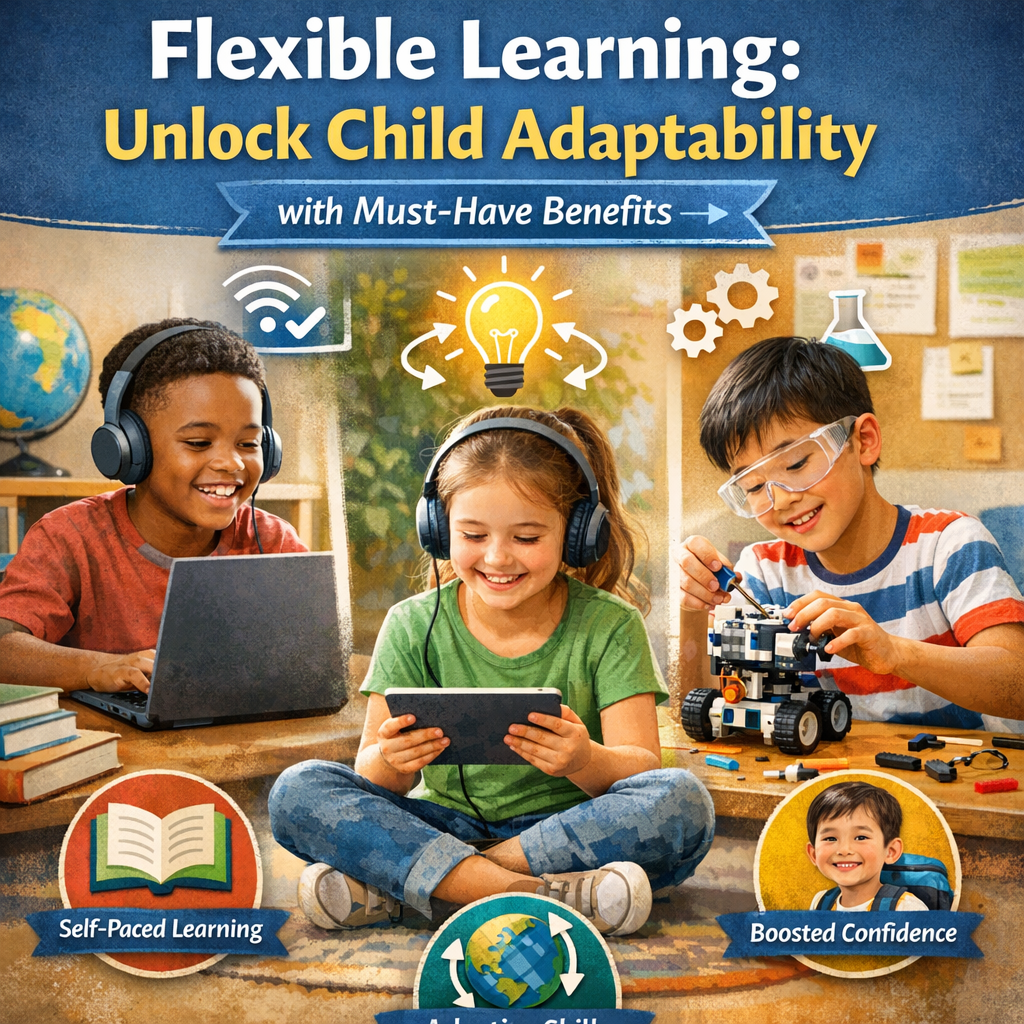 Illustration of Flexible Learning: Unlock Child Adaptability with Must-Have Benefits