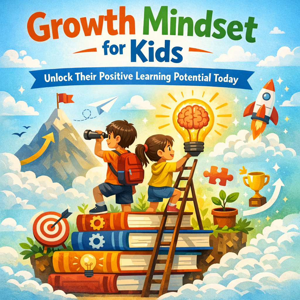 Illustration of Growth Mindset for Kids: Unlock Their Positive Learning Potential Today