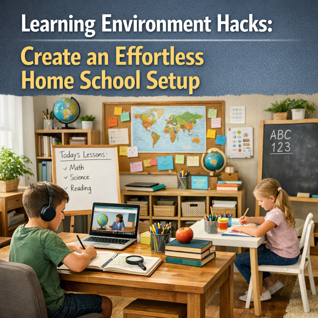 Illustration of Learning Environment Hacks: Create an Effortless Home School Setup