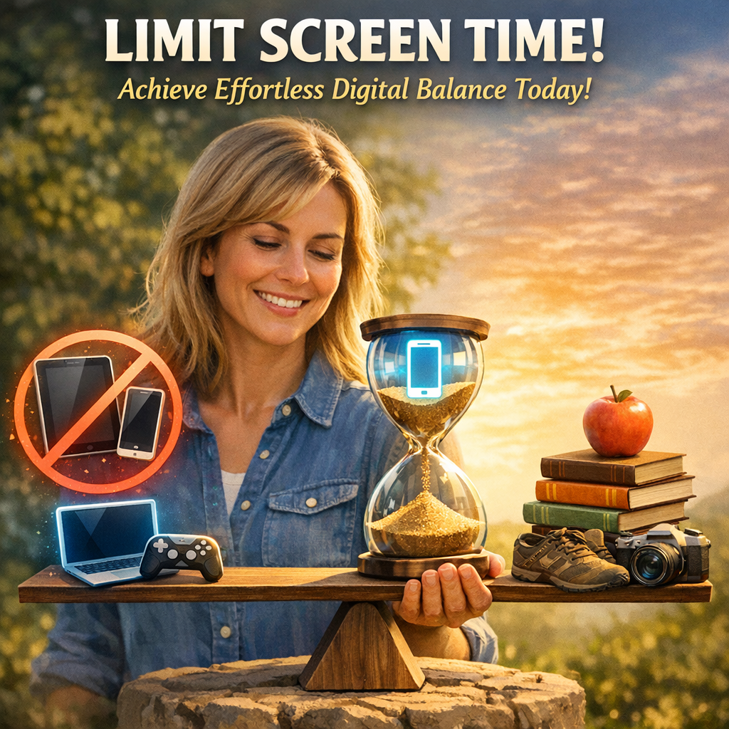 Illustration of Limit Screen Time: Achieve Effortless Digital Balance Today!