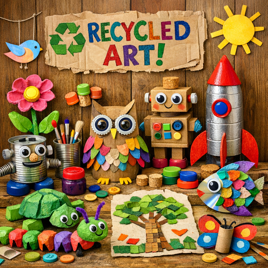 Illustration of Recycled Art: Stunning Eco-Friendly Kids Projects You’ll Love