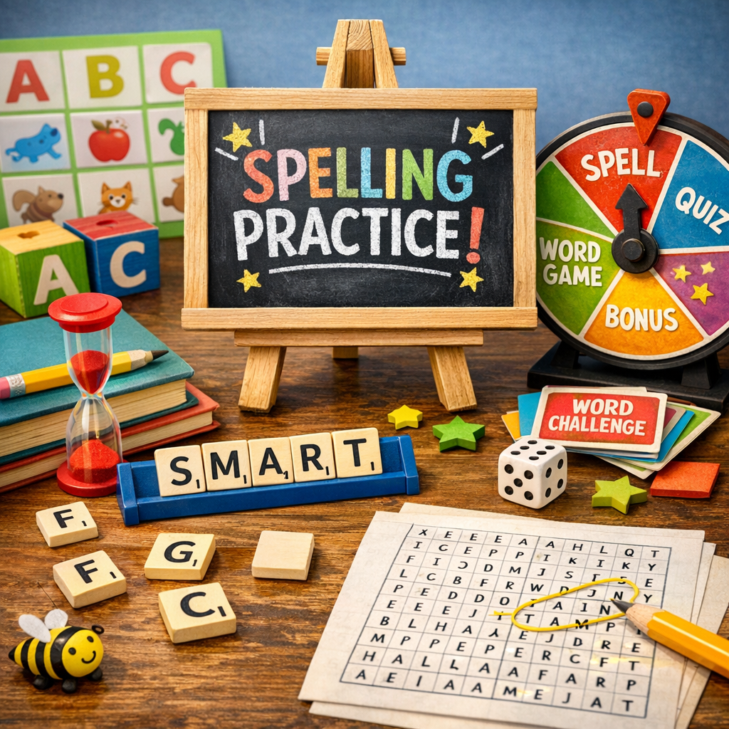 Illustration of Spelling Practice: Discover Fun, Effortless Literacy Games for Success