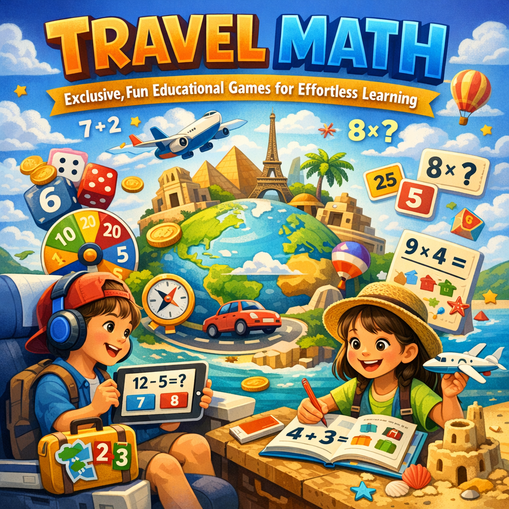 Illustration of Travel Math: Exclusive, Fun Educational Games for Effortless Learning
