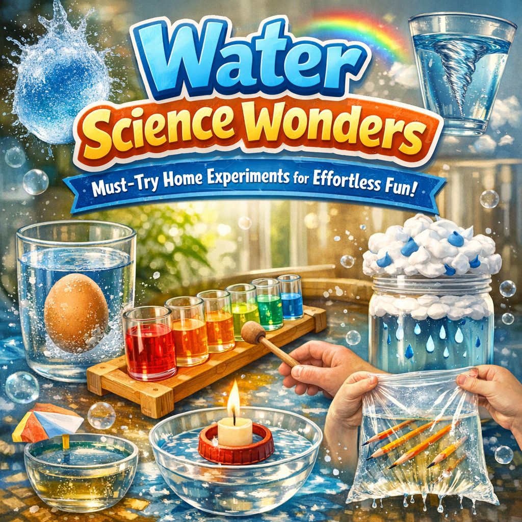 Illustration of Water Science Wonders: Must-Try Home Experiments for Effortless Fun